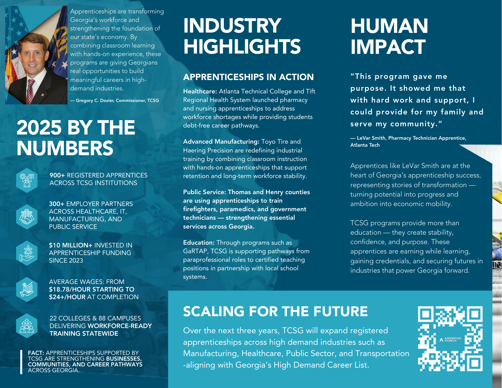 TCSG brochure — inside spread