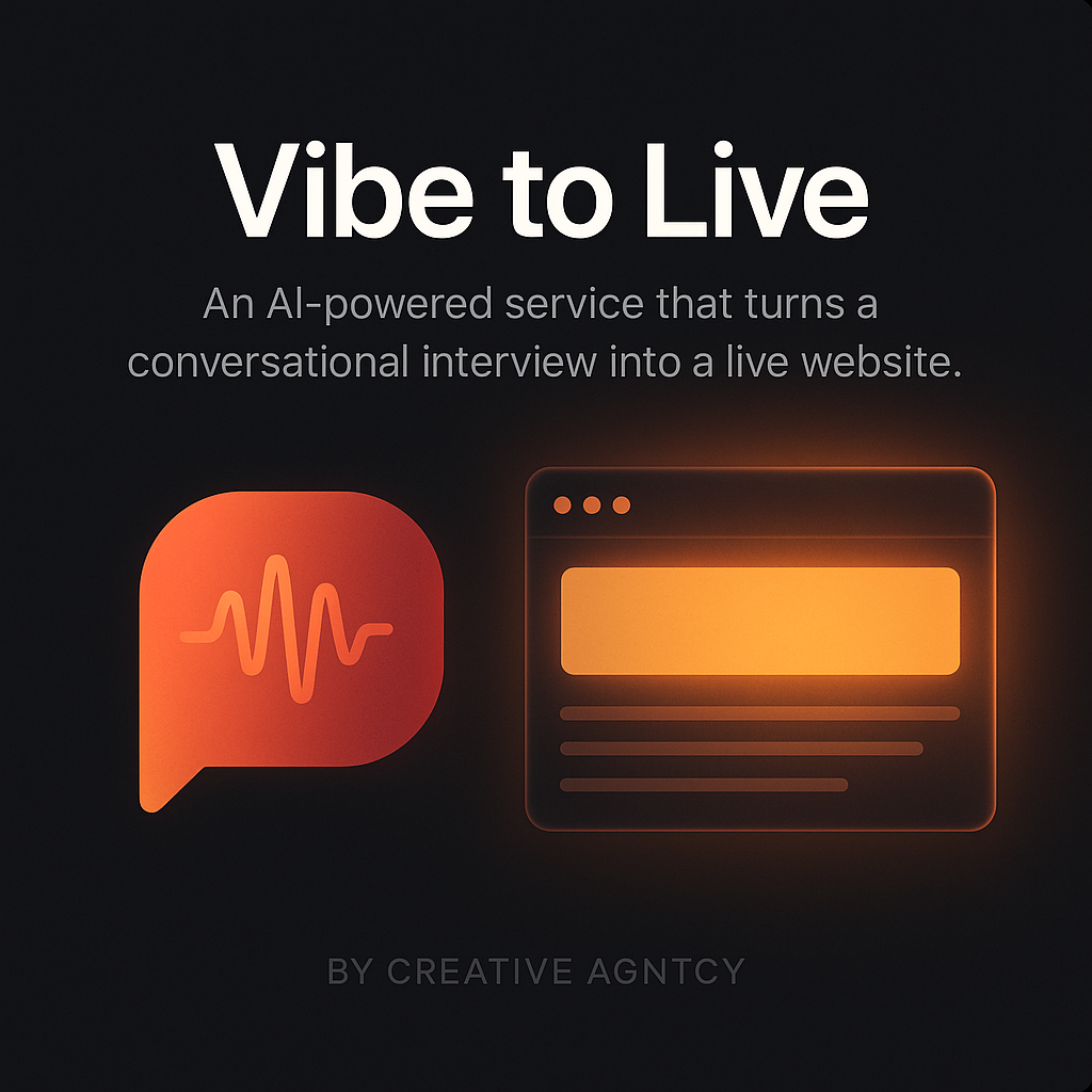 Vibe to Live - AI-powered website builder by Creative Agntcy, Atlanta