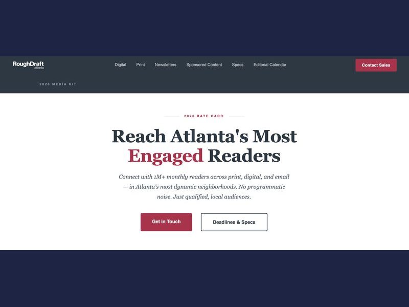 Rough Draft Atlanta advertise page